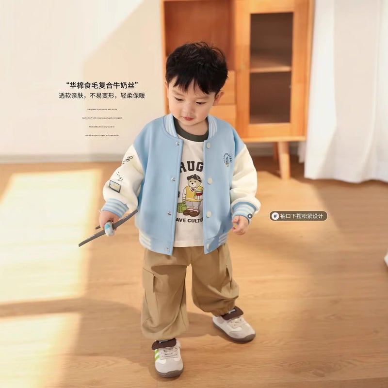 Boys' Baseball Uniform Baby Boy Sports Casual Top Infant Jacket Trendy Long Sleeve - Image 4